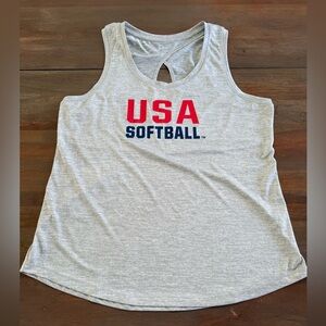USA Softball Women's Tank Top - Gray